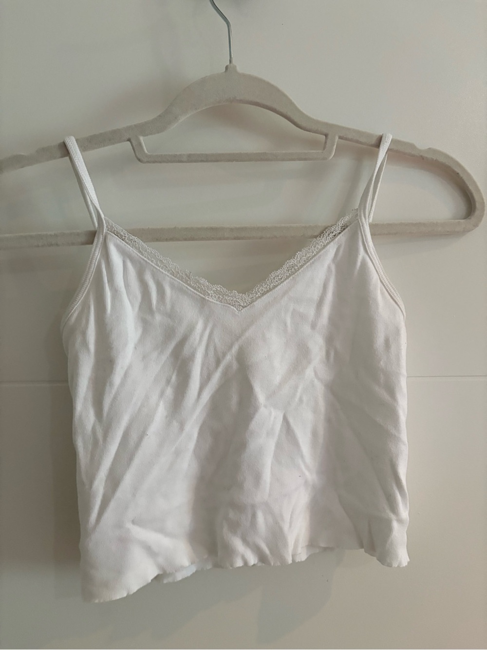 Brandy Melville White Lace-Trim Cami